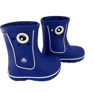 Crocs Kids' Blue Rain Boots - Lightweight Waterproof Boot